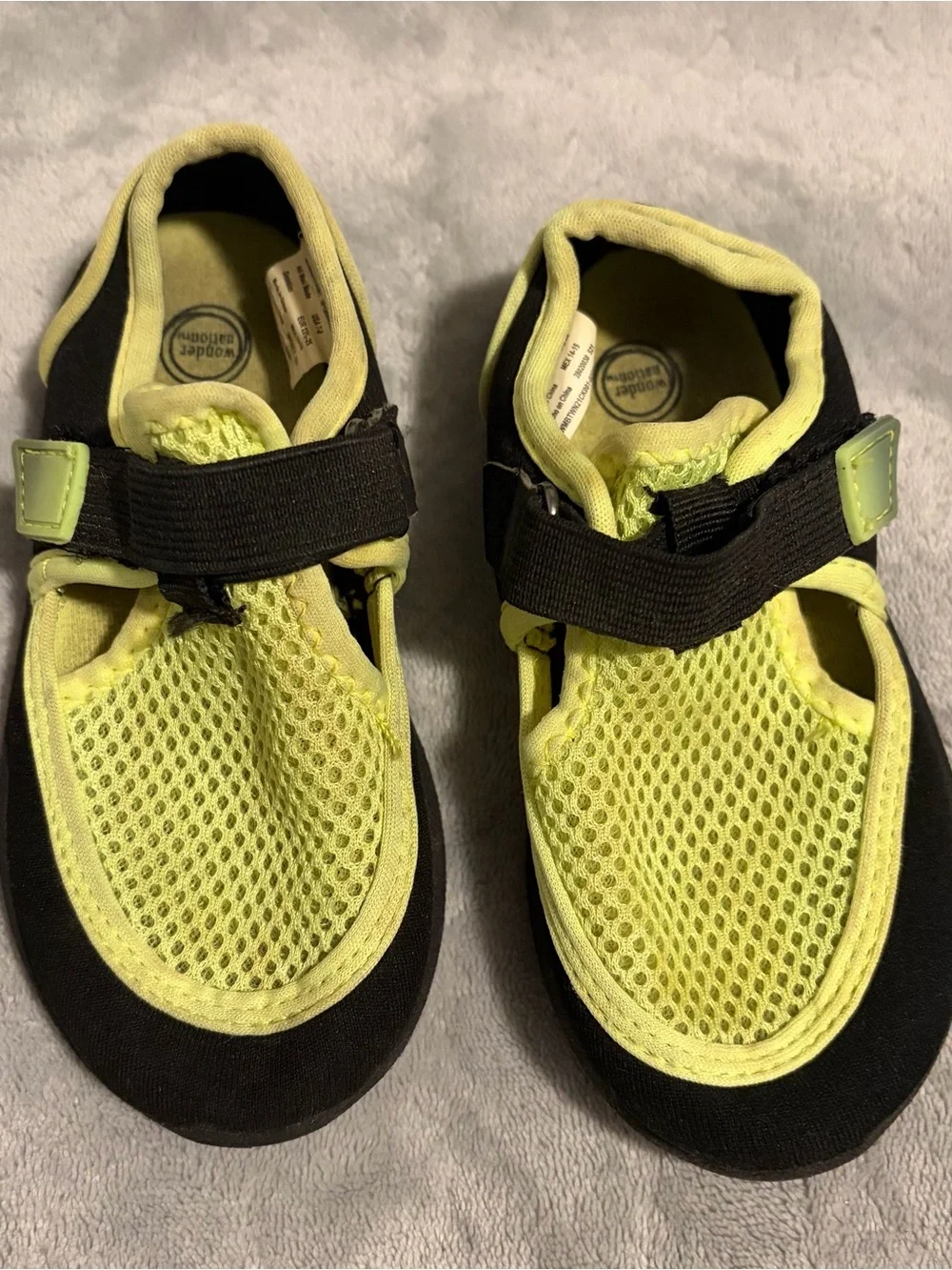wonder nation Neon Yellow and Black Kids Water Shoes